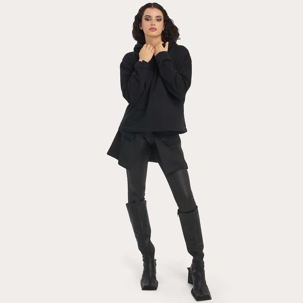 <span class="grassetto"> FELPA </span> Corta Cappuccio Nera